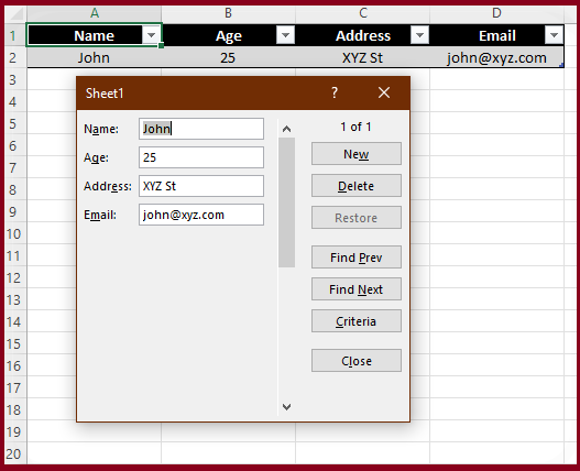 Step-by-step guide on how to create a data entry form in Excel
