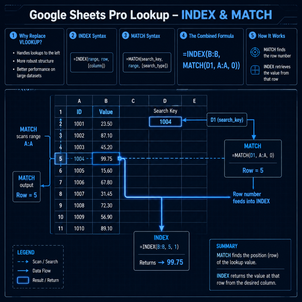 NDEX and MATCH Function Cheat Sheet